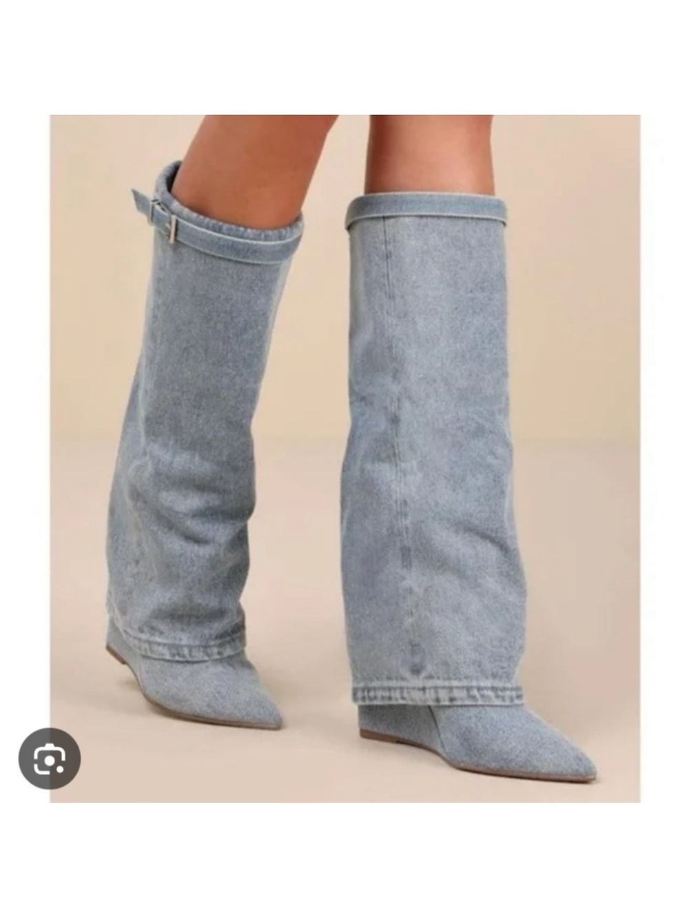 NWT STEVE MADDEN CORRENE DENIM FOLDOVER BOOTS